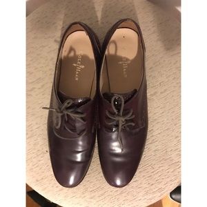 Burgundy leather oxfords